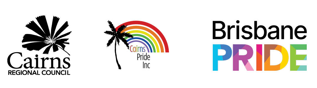 Cairns Pride Art Exhibition 2025 logos